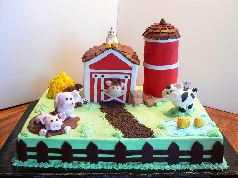 first birthday cakes for boys. Barnyard Birthday Cakes