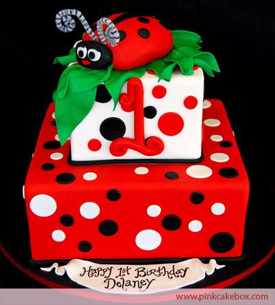 ladybug 1st birthday cake