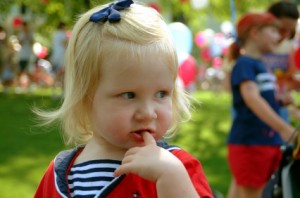 Little girl at a July 4th parade
