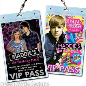 Justin Bieber VIP party invitations