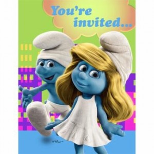 smurfs invitations