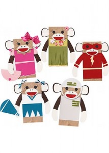 sock monkey puppets party craft