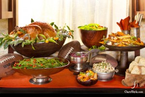 thanksgiving bowl table spread