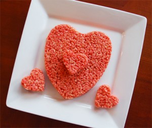 Rice crispy heart-shaped treats