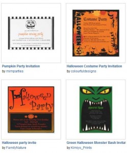 Zazzle Halloween invites